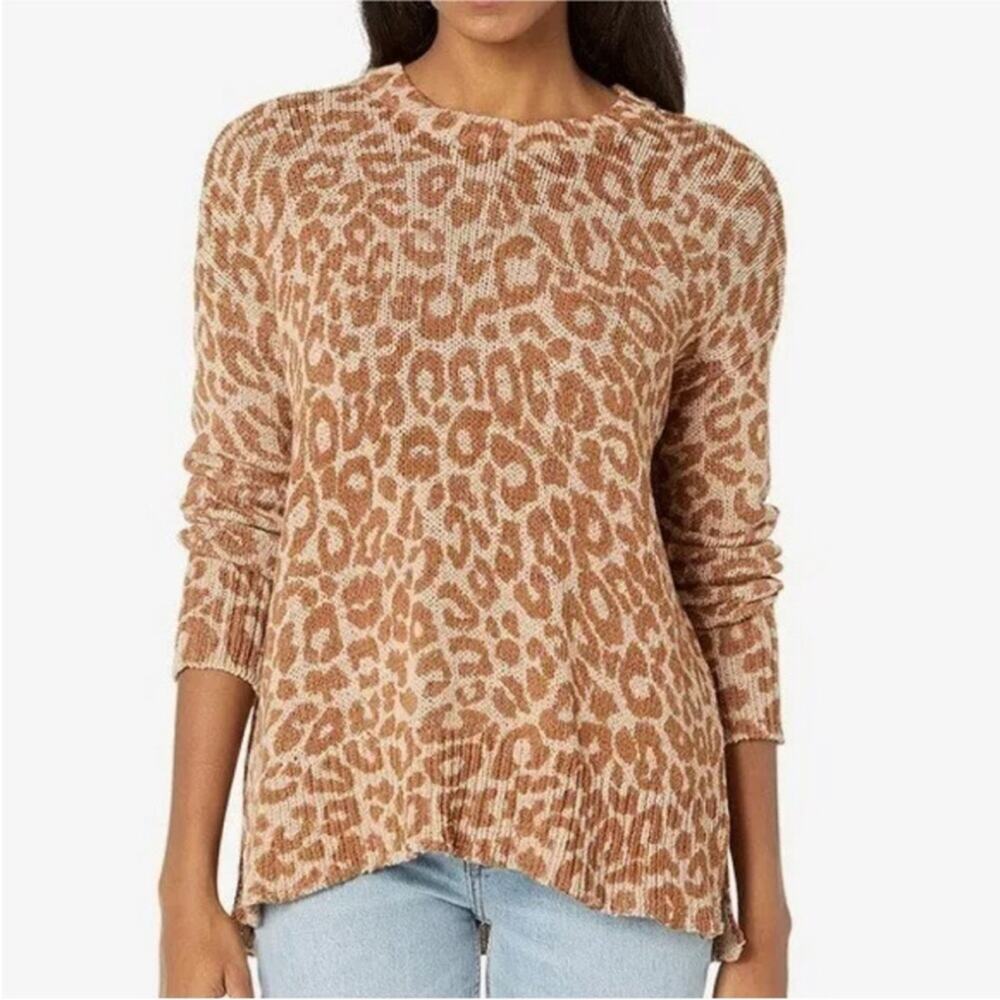 Show Me Your Mumu Anya tan brown cheetah lover sweater size Large